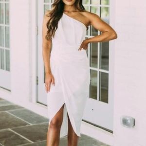 One Shoulder Overlay Dress